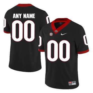 Men%27s Georgia Bulldogs Black Customized College Football Jersey